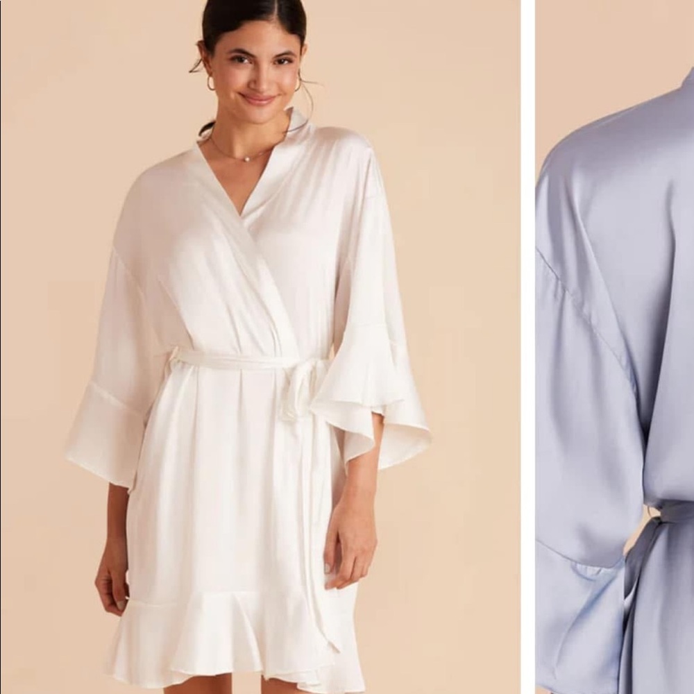Birdy Grey Kenny Ruffle Satin Robe - size S